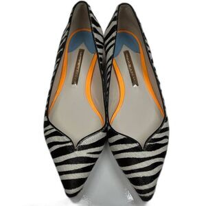 Sophia Webster Loca Zebra Printed Calf Hair Flats Size 37 baddie  retro boho